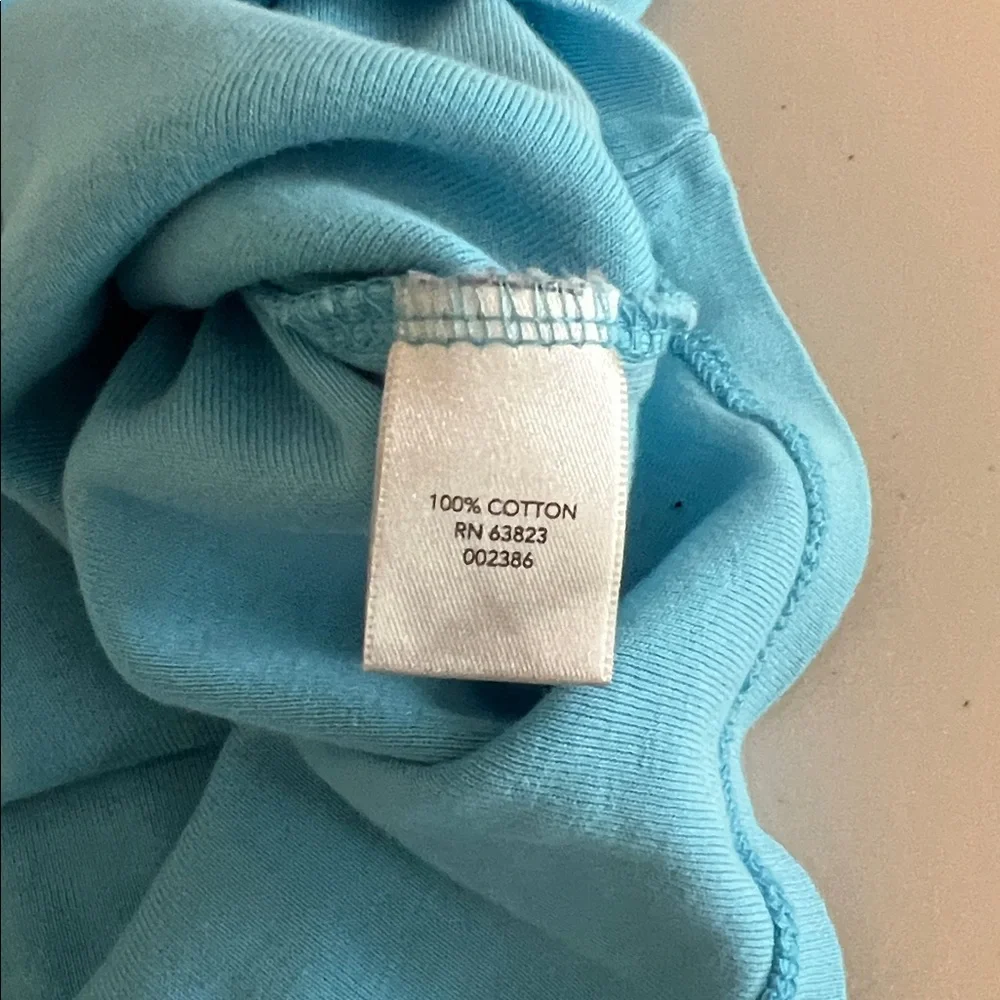 Christopher & Banks Satin Trim Crewneck 3/4 Sleeve TShirt Blue Size Large - Picture 7 of 8